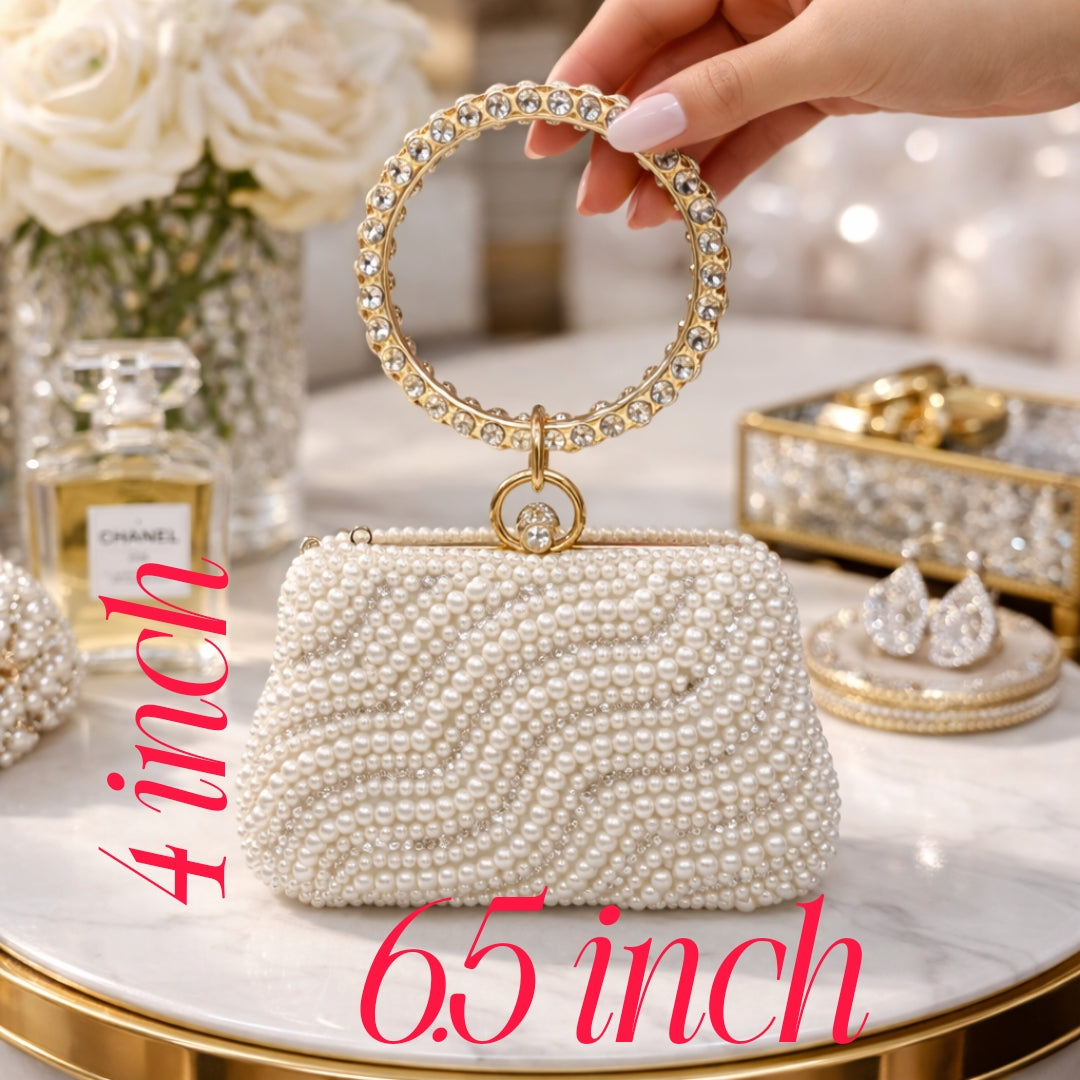 Sleek Pearl Hand Clutch