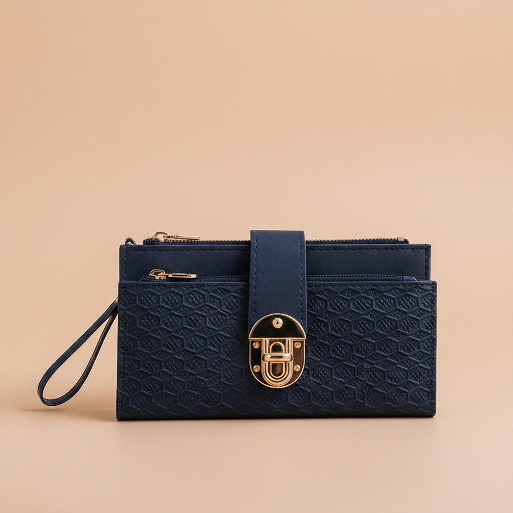 Navy Blue Wallet – Studio Product Shot